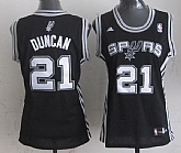 Womens San Antonio Spurs #21 Tim Duncan Black Jerseys,baseball caps,new era cap wholesale,wholesale hats