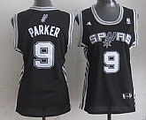 Womens San Antonio Spurs #9 Tony Parker Black Jerseys,baseball caps,new era cap wholesale,wholesale hats