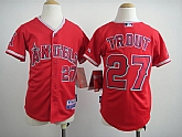 Youth Anaheim Angels #27 Mike Trout Red Jerseys,baseball caps,new era cap wholesale,wholesale hats