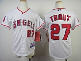 Youth Anaheim Angels #27 Mike Trout White Jerseys,baseball caps,new era cap wholesale,wholesale hats