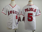 Youth Anaheim Angels #5 Albert Pujols White Jerseys,baseball caps,new era cap wholesale,wholesale hats