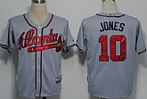 Youth Atlanta Braves #10 Chipper Jones Gray Jerseys,baseball caps,new era cap wholesale,wholesale hats