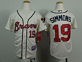 Youth Atlanta Braves #19 Simmons 2014 Cream Jerseys,baseball caps,new era cap wholesale,wholesale hats
