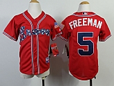 Youth Atlanta Braves #5 Freddie Freeman 2014 Red Jerseys,baseball caps,new era cap wholesale,wholesale hats