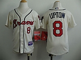Youth Atlanta Braves #8 Justin Upton 2014 Cream Jerseys,baseball caps,new era cap wholesale,wholesale hats