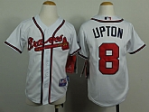 Youth Atlanta Braves #8 Justin Upton 2014 White Jerseys,baseball caps,new era cap wholesale,wholesale hats