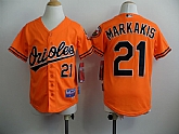 Youth Baltimore Orioles #21 Nick Markakis Orange Jerseys,baseball caps,new era cap wholesale,wholesale hats