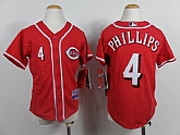 Youth Cincinnati Reds #4 Brandon Phillips Red Jerseys,baseball caps,new era cap wholesale,wholesale hats