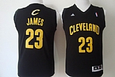 Youth Cleveland Cavaliers #23 LeBron James Black With Golden Jerseys,baseball caps,new era cap wholesale,wholesale hats