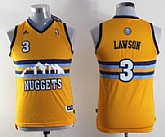 Youth Denver Nuggets #3 Ty Lawson Yellow Jerseys