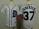 Youth Detroit Tigers #37 Scherzer White Jerseys,baseball caps,new era cap wholesale,wholesale hats