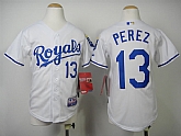 Youth Kansas City Royals #13 Salvador Perez 2014 White Jerseys,baseball caps,new era cap wholesale,wholesale hats