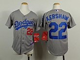 Youth Los Angeles Dodgers #22 Clayton Kershaw Gray Jerseys,baseball caps,new era cap wholesale,wholesale hats