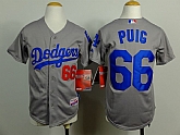 Youth Los Angeles Dodgers #66 Yasiel Puig 2014 Gray Jerseys,baseball caps,new era cap wholesale,wholesale hats