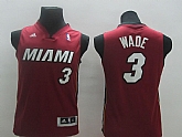 Youth Miami Heat #3 Wade Red Jerseys