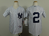 Youth New York Yankees #2 Derek Jeter White Jerseys,baseball caps,new era cap wholesale,wholesale hats