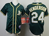 Youth Oakland Athletics #24 Rickey Henderson 2014 Green Jerseys,baseball caps,new era cap wholesale,wholesale hats