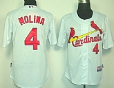 Youth St. Louis Cardinals #4 Yadier Molina White Jerseys,baseball caps,new era cap wholesale,wholesale hats