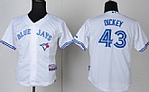 Youth Toronto Blue Jays #43 R.A. Dickey 2012 White Jerseys,baseball caps,new era cap wholesale,wholesale hats