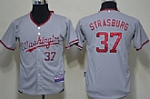 Youth Washington Nationals #37 Stephen Strasburg Gray Jerseys,baseball caps,new era cap wholesale,wholesale hats