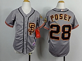 Youth San Francisco Giants #28 Buster Posey Gray SF Jerseys,baseball caps,new era cap wholesale,wholesale hats