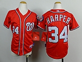 Youth Washington Nationals #34 Bryce Harper Red Jerseys,baseball caps,new era cap wholesale,wholesale hats