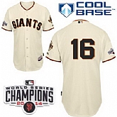 San Francisco Giants #16 Angel Pagan 2014 Champions Patch Cream Jerseys,baseball caps,new era cap wholesale,wholesale hats