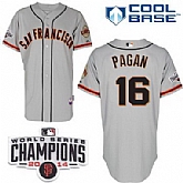 San Francisco Giants #16 Angel Pagan 2014 Champions Patch Gray Jerseys,baseball caps,new era cap wholesale,wholesale hats