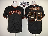 San Francisco Giants #28 Buster Posey 2014 Champions Patch Black Jerseys,baseball caps,new era cap wholesale,wholesale hats