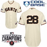 San Francisco Giants #28 Buster Posey 2014 Champions Patch Cream Jerseys,baseball caps,new era cap wholesale,wholesale hats