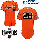 San Francisco Giants #28 Buster Posey 2014 Champions Patch Orange Jerseys,baseball caps,new era cap wholesale,wholesale hats