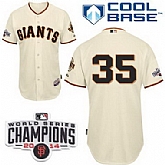 San Francisco Giants #35 Brandon Crawford 2014 Champions Patch Cream Jerseys,baseball caps,new era cap wholesale,wholesale hats