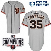 San Francisco Giants #35 Brandon Crawford 2014 Champions Patch Gray SF Edition Jerseys,baseball caps,new era cap wholesale,wholesale hats