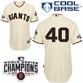 San Francisco Giants #40 Madison Bumgarner 2014 Champions Patch Cream Jerseys,baseball caps,new era cap wholesale,wholesale hats