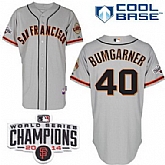 San Francisco Giants #40 Madison Bumgarner 2014 Champions Patch Gray Jerseys,baseball caps,new era cap wholesale,wholesale hats