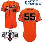 San Francisco Giants #55 Tim Lincecum 2014 Champions Patch Orange Jerseys,baseball caps,new era cap wholesale,wholesale hats