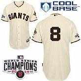 San Francisco Giants #8 Hunter Pence 2014 Champions Patch Cream Jerseys,baseball caps,new era cap wholesale,wholesale hats