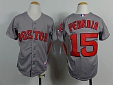 Youth Boston Red Sox #15 Dustin Pedroia Gray Jerseys,baseball caps,new era cap wholesale,wholesale hats