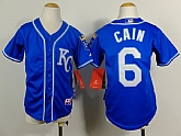 Youth Kansas City Royals #6 Cain 2014 Blue Jerseys,baseball caps,new era cap wholesale,wholesale hats