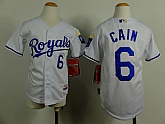 Youth Kansas City Royals #6 Cain White Jerseys,baseball caps,new era cap wholesale,wholesale hats
