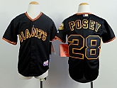 Youth San Francisco Giants #28 Buster Posey Black Jerseys,baseball caps,new era cap wholesale,wholesale hats