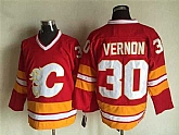 Calgary Flames #30 Vernon Red-White Jerseys,baseball caps,new era cap wholesale,wholesale hats