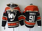 New York Islanders #91 John Tavares Black-Orange Stitched Hoodie,baseball caps,new era cap wholesale,wholesale hats