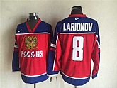 Russian #8 Larionov Red-Blue Hockey Jerseys,baseball caps,new era cap wholesale,wholesale hats