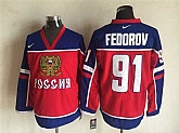 Russian #91 Sergei Fedorov Red-Blue Hockey Jerseys,baseball caps,new era cap wholesale,wholesale hats