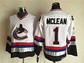 Vancouver Canucks #1 Kirk Mclean White Throwback CCM Jerseys,baseball caps,new era cap wholesale,wholesale hats