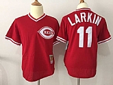Cincinnati Reds #11 Larkin Throwback Red Jerseys,baseball caps,new era cap wholesale,wholesale hats