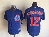 Majestic Chicago Cubs #12 Schwarber Blue MLB Stitched Jerseys,baseball caps,new era cap wholesale,wholesale hats