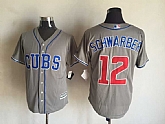 Majestic Chicago Cubs #12 Schwarber Gray MLB Stitched Jerseys,baseball caps,new era cap wholesale,wholesale hats