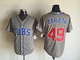 Majestic Chicago Cubs #49 Jake Arrieta Gray MLB Stitched Jerseys,baseball caps,new era cap wholesale,wholesale hats